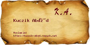 Kuczik Abád névjegykártya